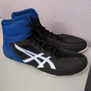 Asics Cael 8.0 Wrestling Shoes Men's 12 Blue Black Athletic Sneakers